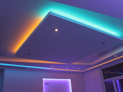 натяжной потолок светодиодная подсветка
